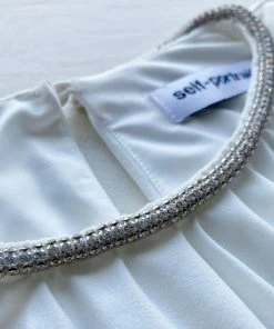 Self-portrait READY TO WEAR White Jersey Cut Out Dress