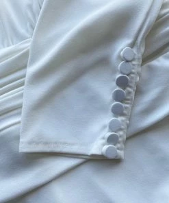 Self-portrait READY TO WEAR White Jersey Cut Out Dress