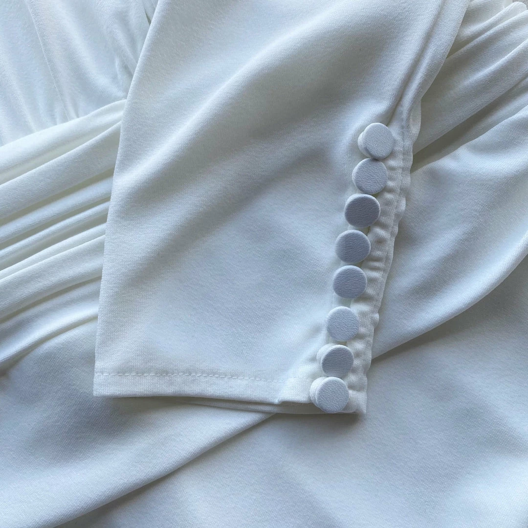 Self-portrait READY TO WEAR White Jersey Cut Out Dress