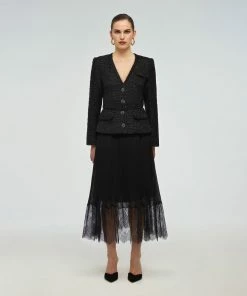 Self-portrait Metallic Boucle Tailored Midi Dress READY TO WEAR