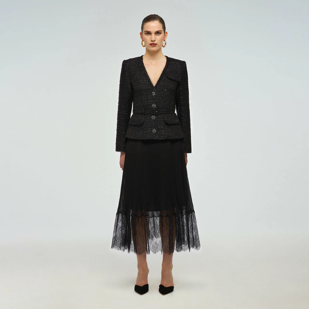 Self-portrait Metallic Boucle Tailored Midi Dress READY TO WEAR