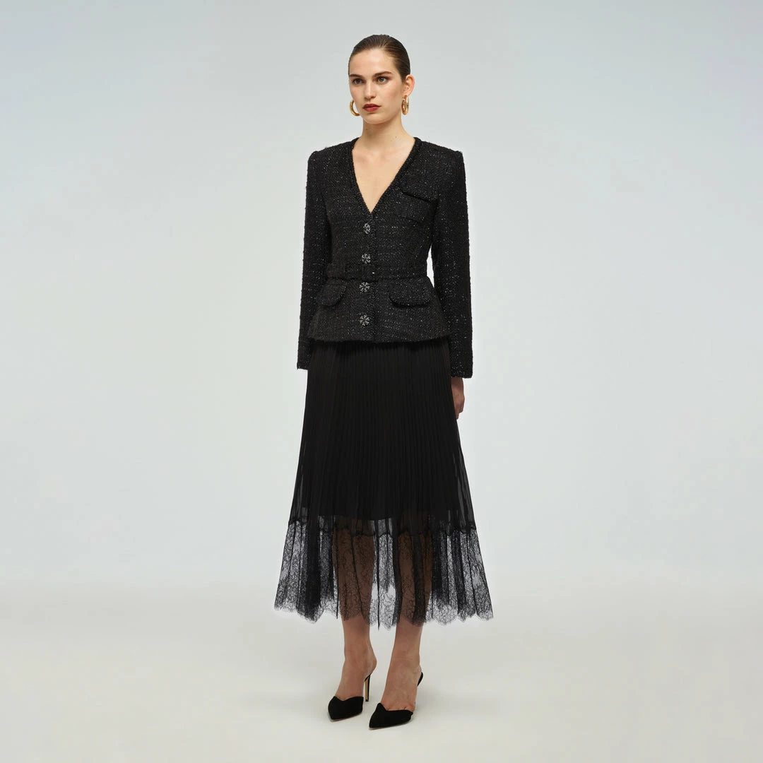 Self-portrait Metallic Boucle Tailored Midi Dress READY TO WEAR