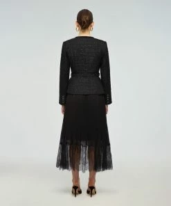 Self-portrait Metallic Boucle Tailored Midi Dress READY TO WEAR