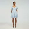 Self-portrait READY TO WEAR Blue Floral Broderie Mini Dress