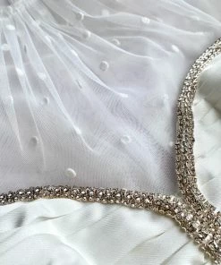 Self-portrait READY TO WEAR White Diamante Trim Midi Dress