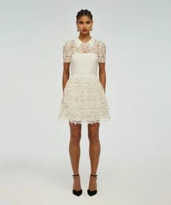 Self-portrait Ivory Guipure Mini Dress READY TO WEAR