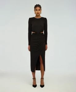 Self-portrait READY TO WEAR Black Cut Out Midi Dress