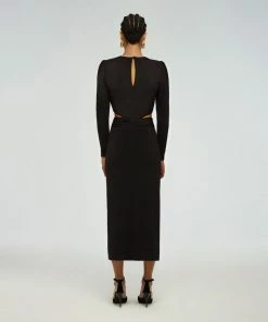 Self-portrait READY TO WEAR Black Cut Out Midi Dress