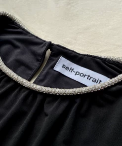 Self-portrait READY TO WEAR Black Cut Out Midi Dress