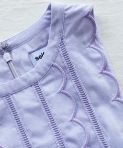 Self-portrait Lilac Scallop Midi Dress