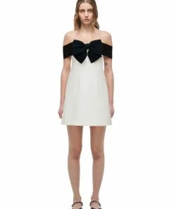 Self-portrait READY TO WEAR Off Shoulder Bow Dress