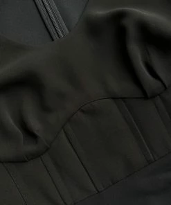 Self-portrait Black Stretch Crepe Mini Dress