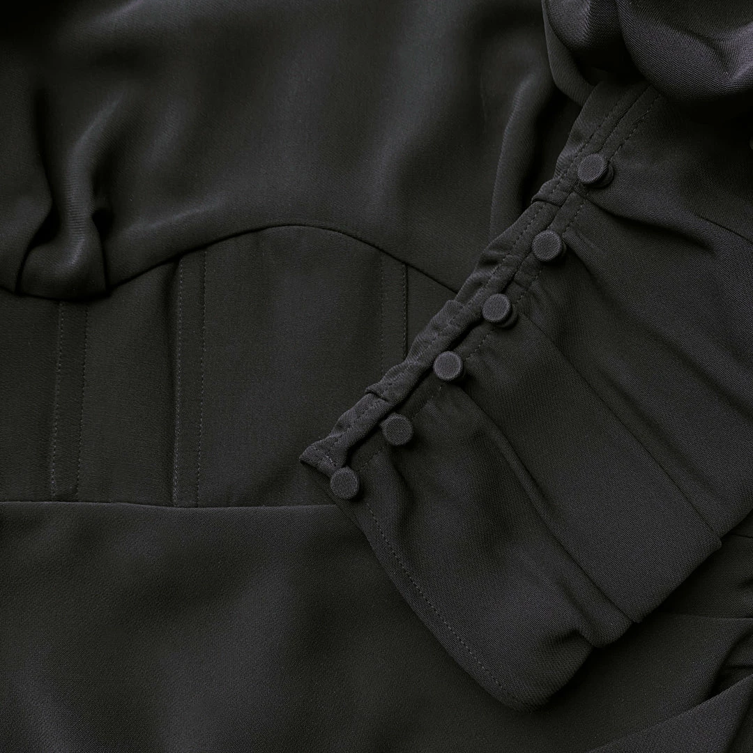 Self-portrait Black Stretch Crepe Mini Dress