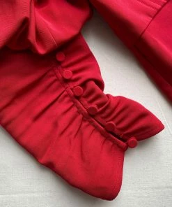 Self-portrait Red Stretch Crepe Midi Dress READY TO WEAR