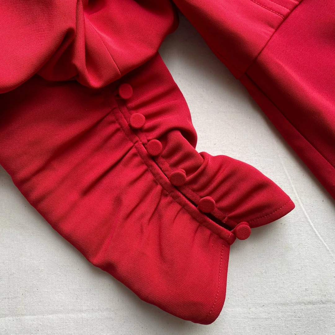 Self-portrait Red Stretch Crepe Midi Dress READY TO WEAR