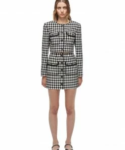 Self-portrait READY TO WEAR Monochrome Check Jacket