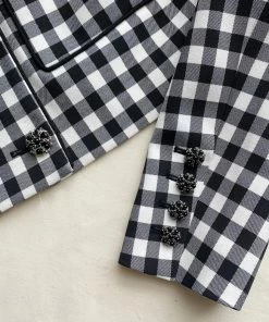 Self-portrait READY TO WEAR Monochrome Check Jacket