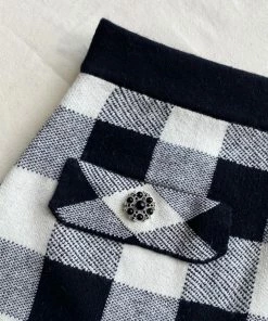 Self-portrait Monochrome Check Knit Mini Skirt READY TO WEAR