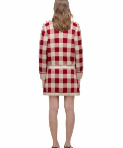Self-portrait READY TO WEAR Red Check Knit Jumper