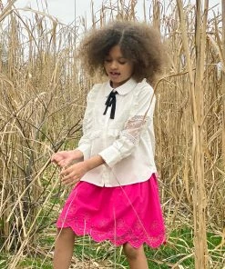 Self-portrait KIDS Pink Embroidered Hem Mini Skirt