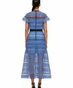 Self-portrait Daphne Teardrop Guipure Midi Dress