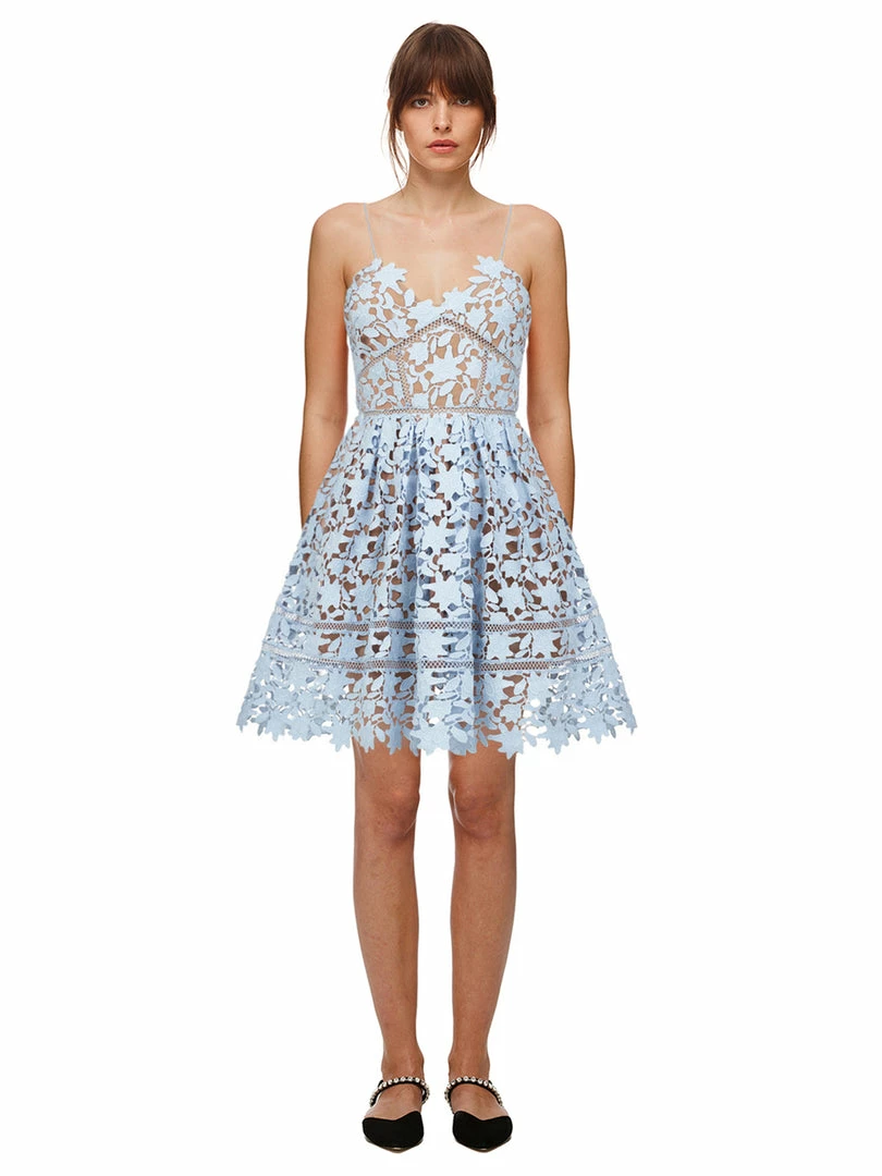 Self-portrait Blue Mini Azaelea Dress READY TO WEAR