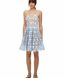 Self-portrait Blue Mini Azaelea Dress READY TO WEAR