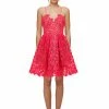 Self-portrait Hot Pink Mini Azaelea Dress
