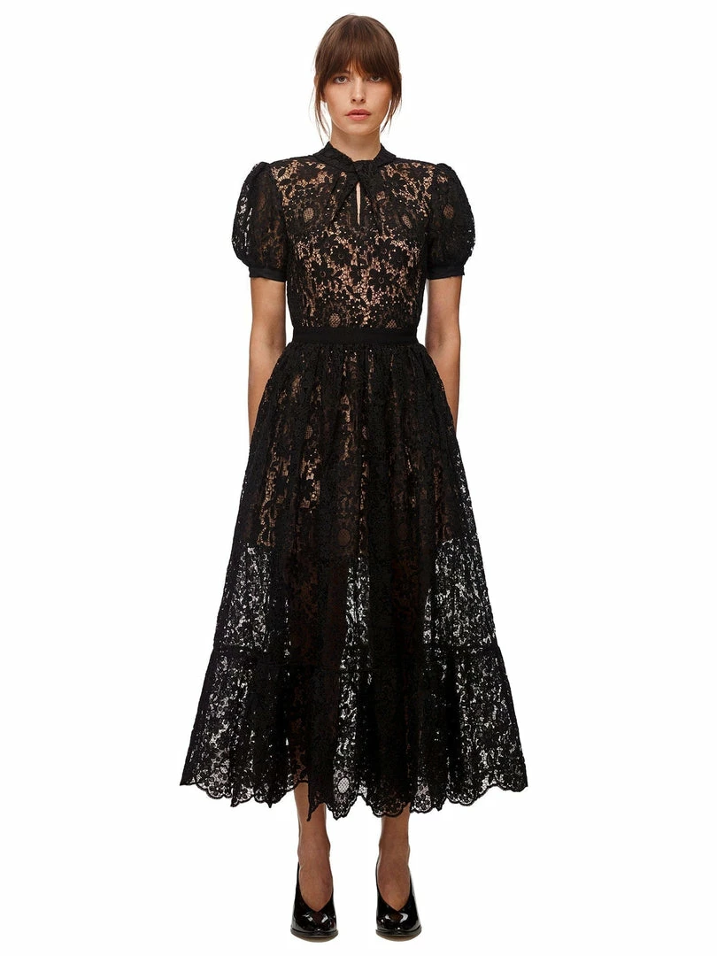 Self-portrait READY TO WEAR Guipure Lace Midi Dress