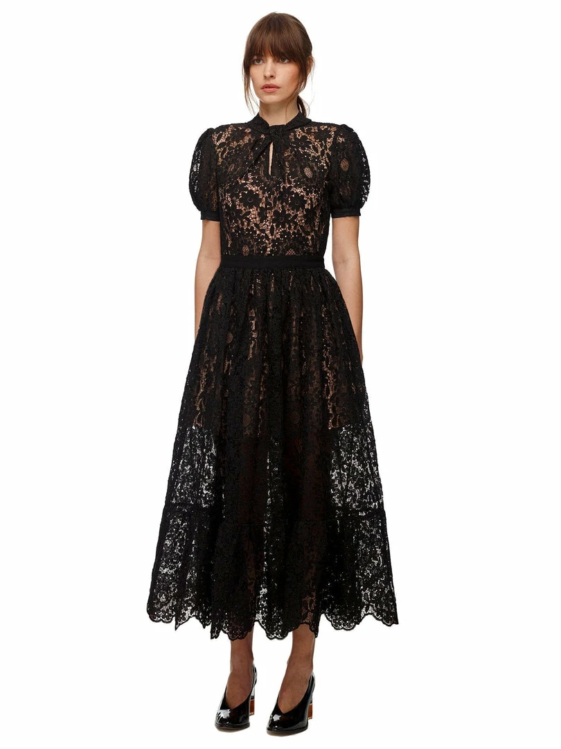 Self-portrait READY TO WEAR Guipure Lace Midi Dress