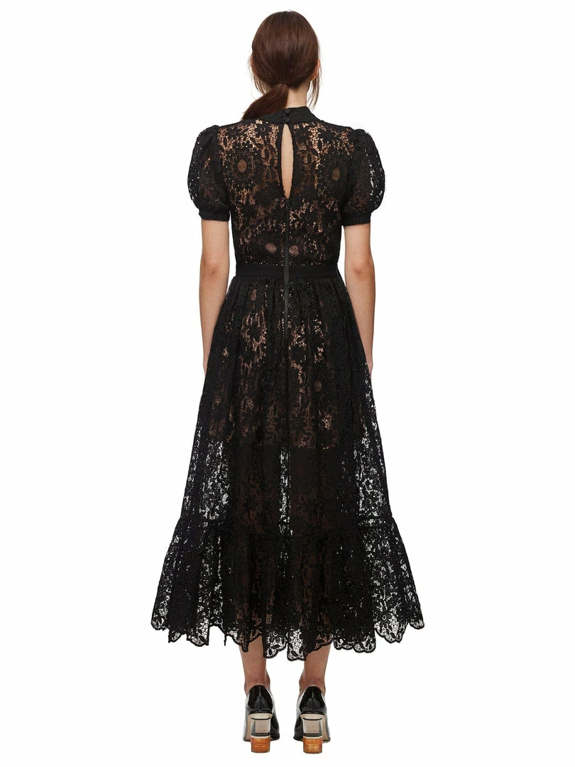 Self-portrait READY TO WEAR Guipure Lace Midi Dress