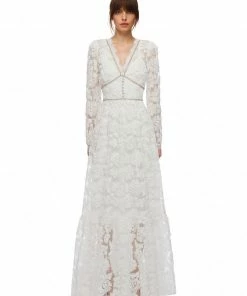 Self-portrait Ribbon Lace Maxi Dress READY TO WEAR