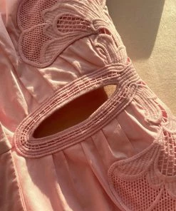 Self-portrait Pink Organic Cotton Cut Out Mini Dress