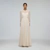 Self-portrait Ivory Chiffon Pleated Maxi Dress