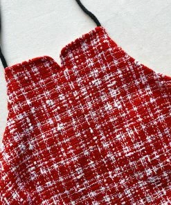 Self-portrait Red Boucle Cut Out Mini Dress READY TO WEAR