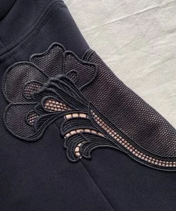 Self-portrait Black Bonded Crepe Contrast Mini Dress READY TO WEAR