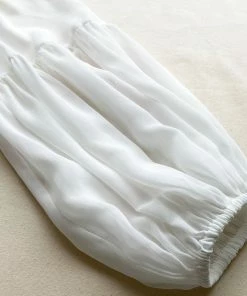 Self-portrait White Macrame Lace Chiffon Blouse READY TO WEAR