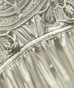 Self-portrait White Macrame Lace Organic Cotton Mini Dress