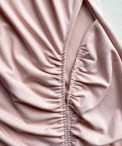 Self-portrait Pink Jersey Gathered Cut Out Midi Dress