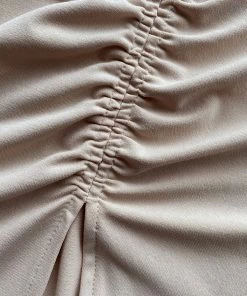 Self-portrait READY TO WEAR Taupe Jersey Gathered Midi Dress