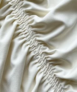 Self-portrait Ivory Jersey Gathered Asymmetric Midi Dress