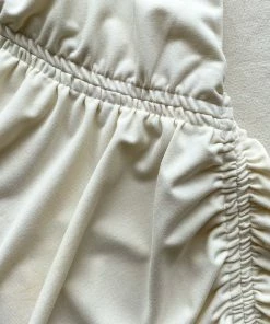 Self-portrait Ivory Jersey Gathered Asymmetric Midi Dress