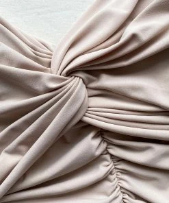 Self-portrait Taupe Jersey Off-Shoulder Top