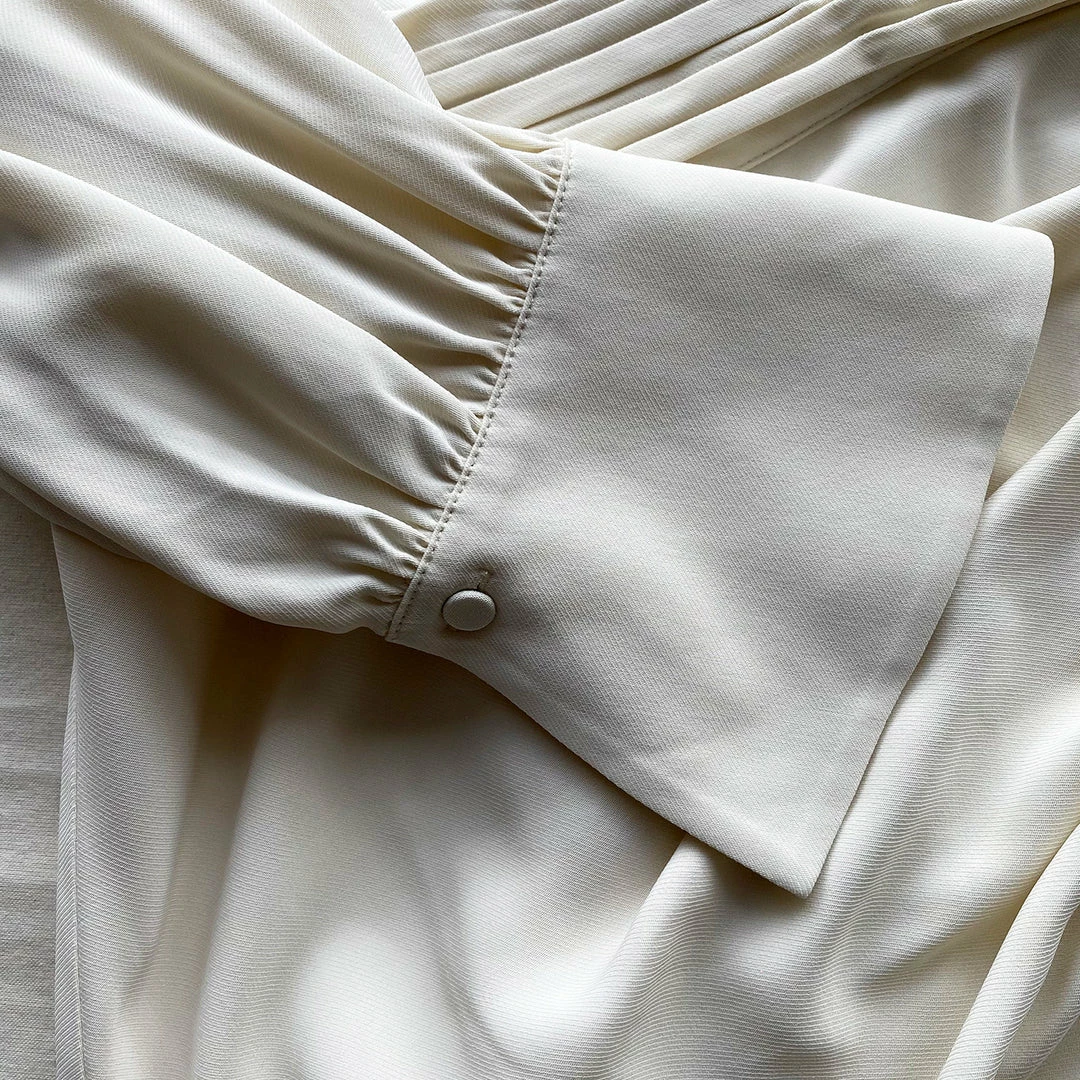 Self-portrait Ivory Wrap Midi Dress READY TO WEAR