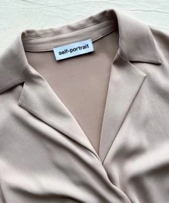 Self-portrait Taupe Wrap Mini Dress READY TO WEAR