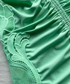 Self-portrait Spearmint Jersey Gathered Midi Dress READY TO WEAR