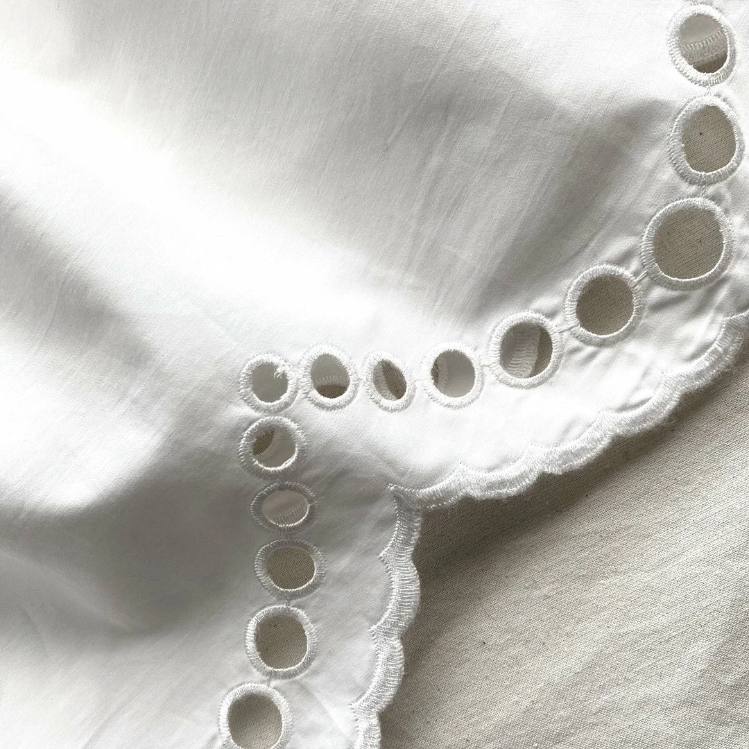 Self-portrait White Broderie Scallop Organic Cotton Midi Dress