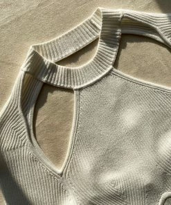 Self-portrait White Knit Scallop Edge Midi Dress