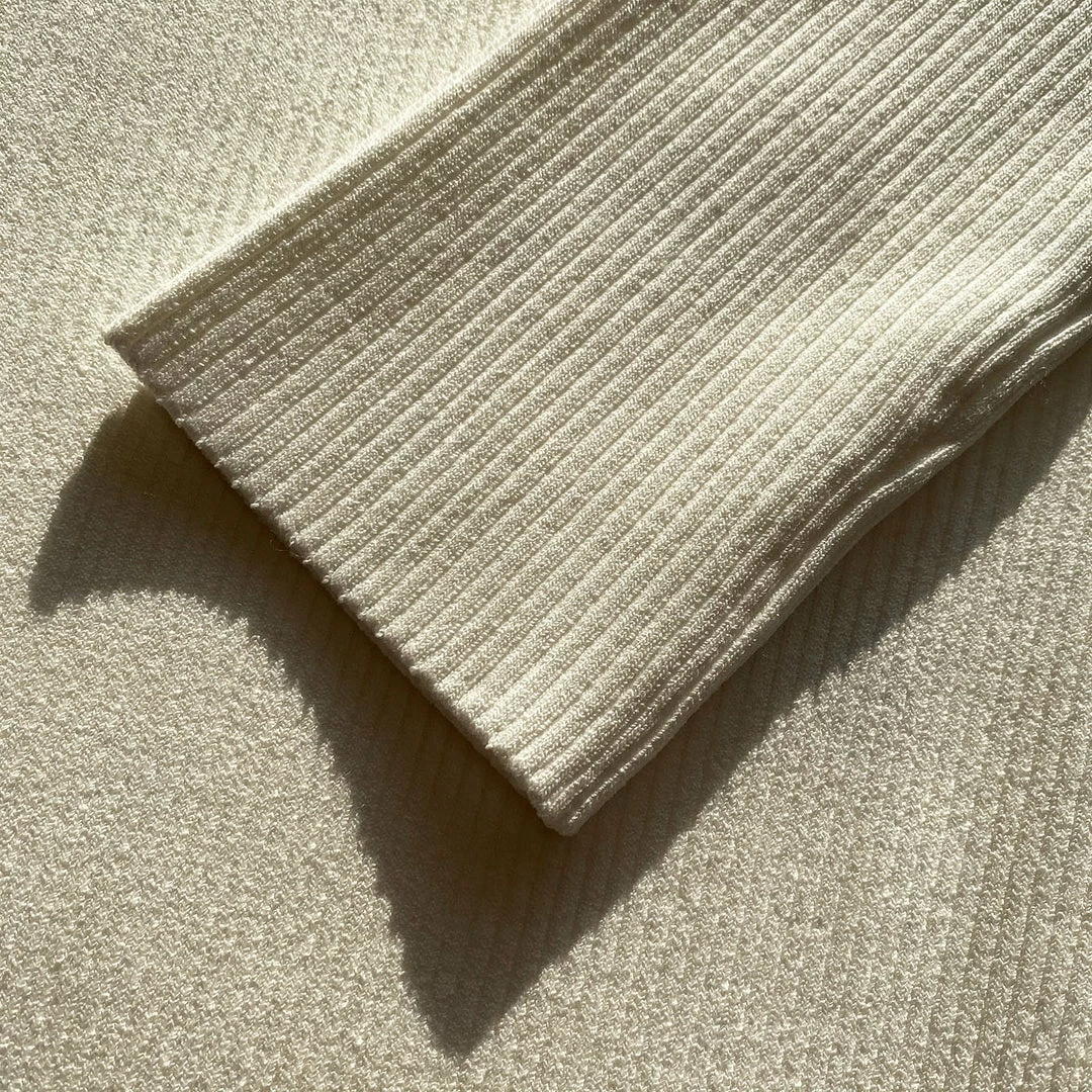 Self-portrait White Knit Scallop Edge Midi Dress