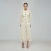 Self-portrait Ivory Inserted Lace Ribbed Knit Trouser